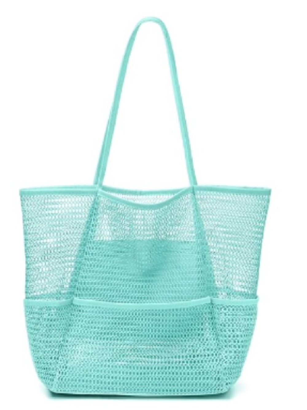 Teal mesh beach tote used once like new condition - Picture 2 of 3